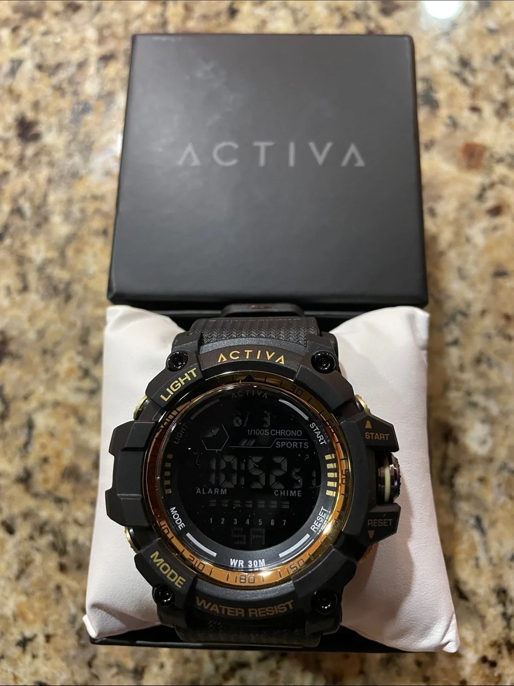 Activa Black and Gold Rugged Digital Sports Watch